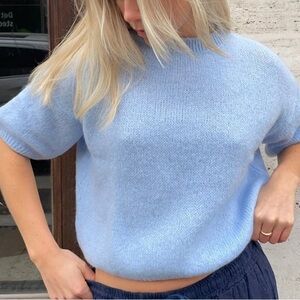 Zara Soft Sky Blue Women's Sweater Wool size L